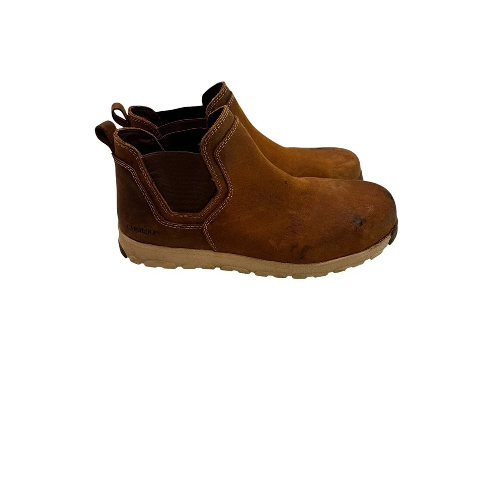 Carolina CA5574 Mens 11.5 D Brown Leather Chelsea Work Boots Slip  Resistant
